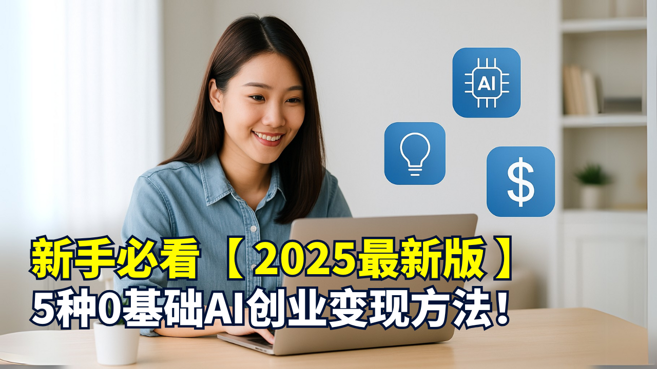 【2025最新版】 AI 创业懒人包5种AI赚钱方法！新手0技术也能做到
